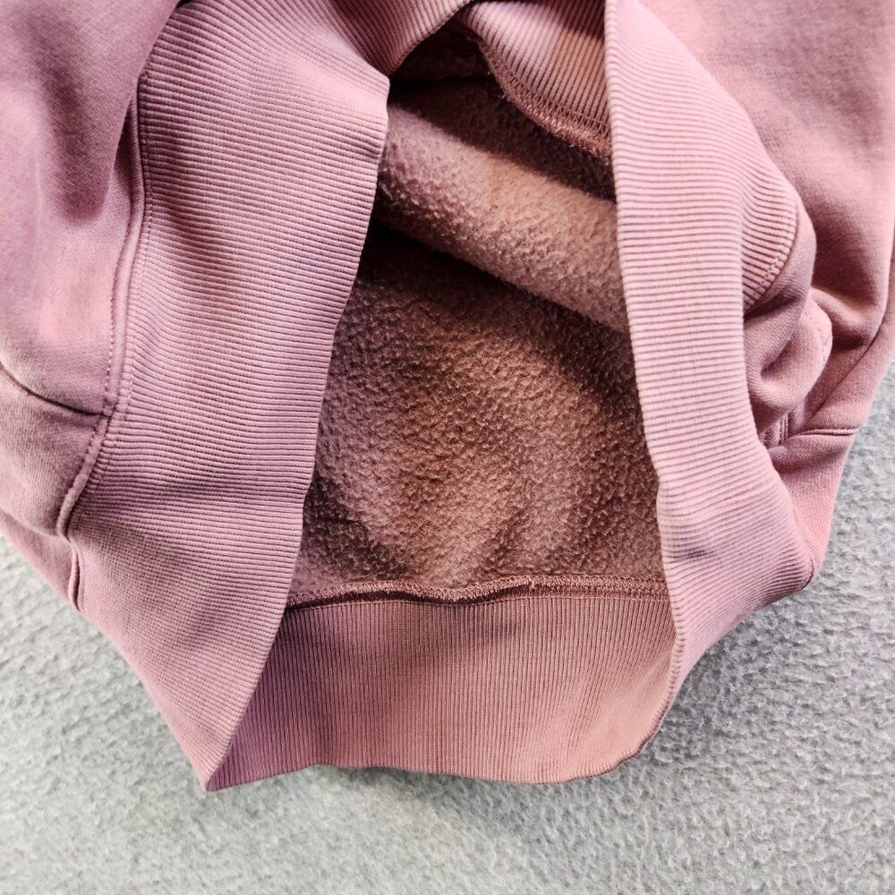 Buff Bunny Hoodie Womens M Pink Beyond Cowlneck Embossed Spellout Thumbholes - Picture 7 of 16